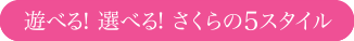 遊べる！選べる！さくらの4スタイル